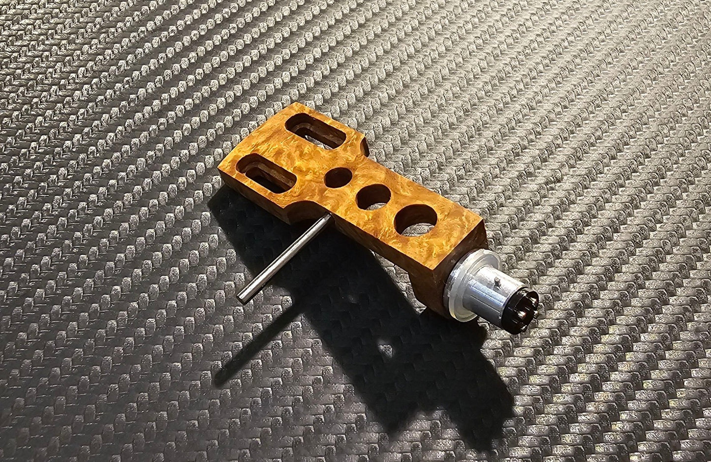 Custom-Made Headshell for TECHNICS SL-1200 SL-1300 Exotic Brown Mallee Wood4