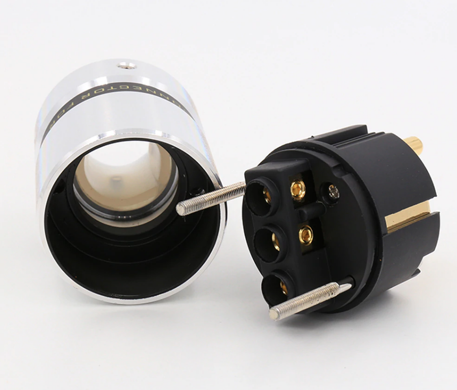 High End Schuko Power Plug Connector EU Reference Gold Plated / Audio Hi Fi2