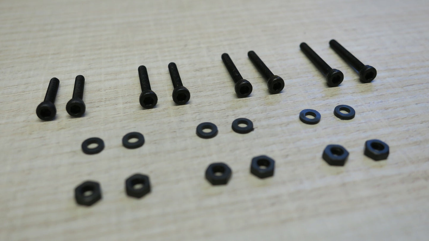Black Phono Screw Kit M2.5 Hex Cap Stainless Steel for Cartridge Headshell 14-201