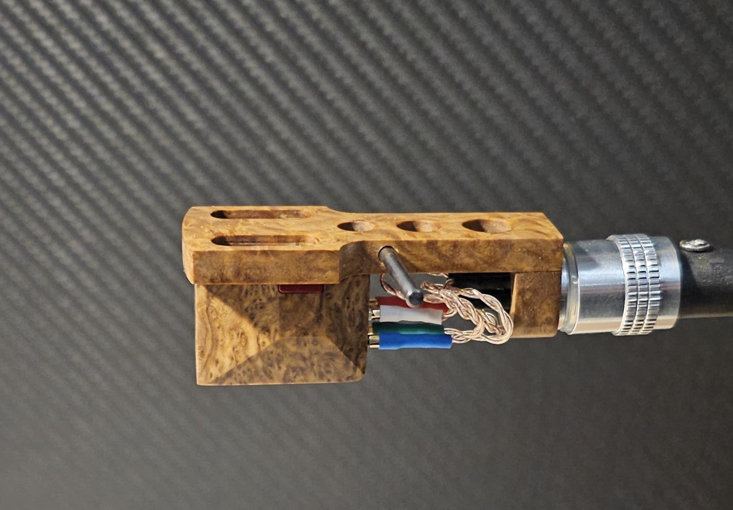 Custom-Made Wood Body + Headshell + Wires for BENZ MICRO ACE  BROWN MALLEE3