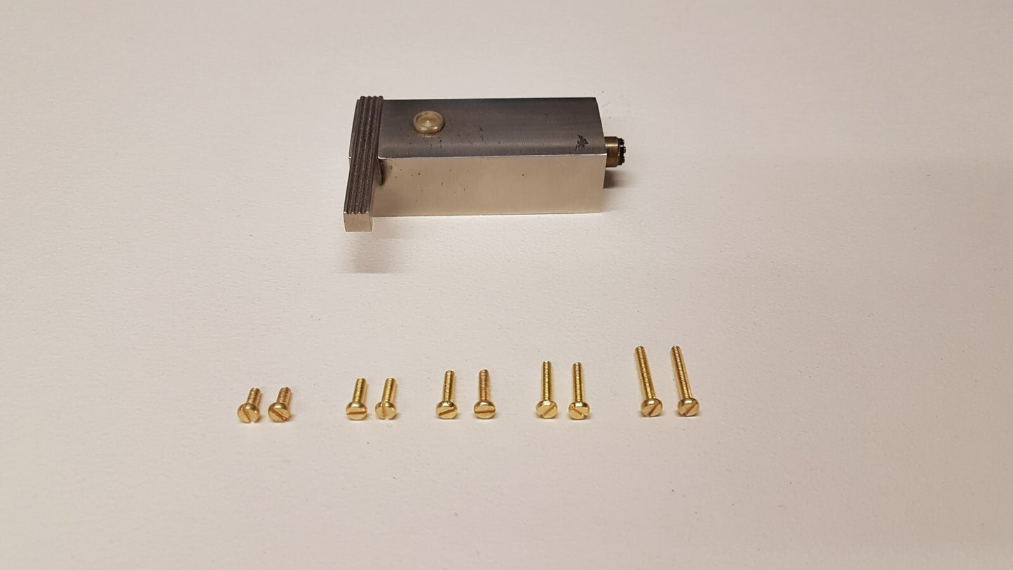 Phono Screw Set made of Brass for LENCO L70 Headshell / non-magnetic screws1