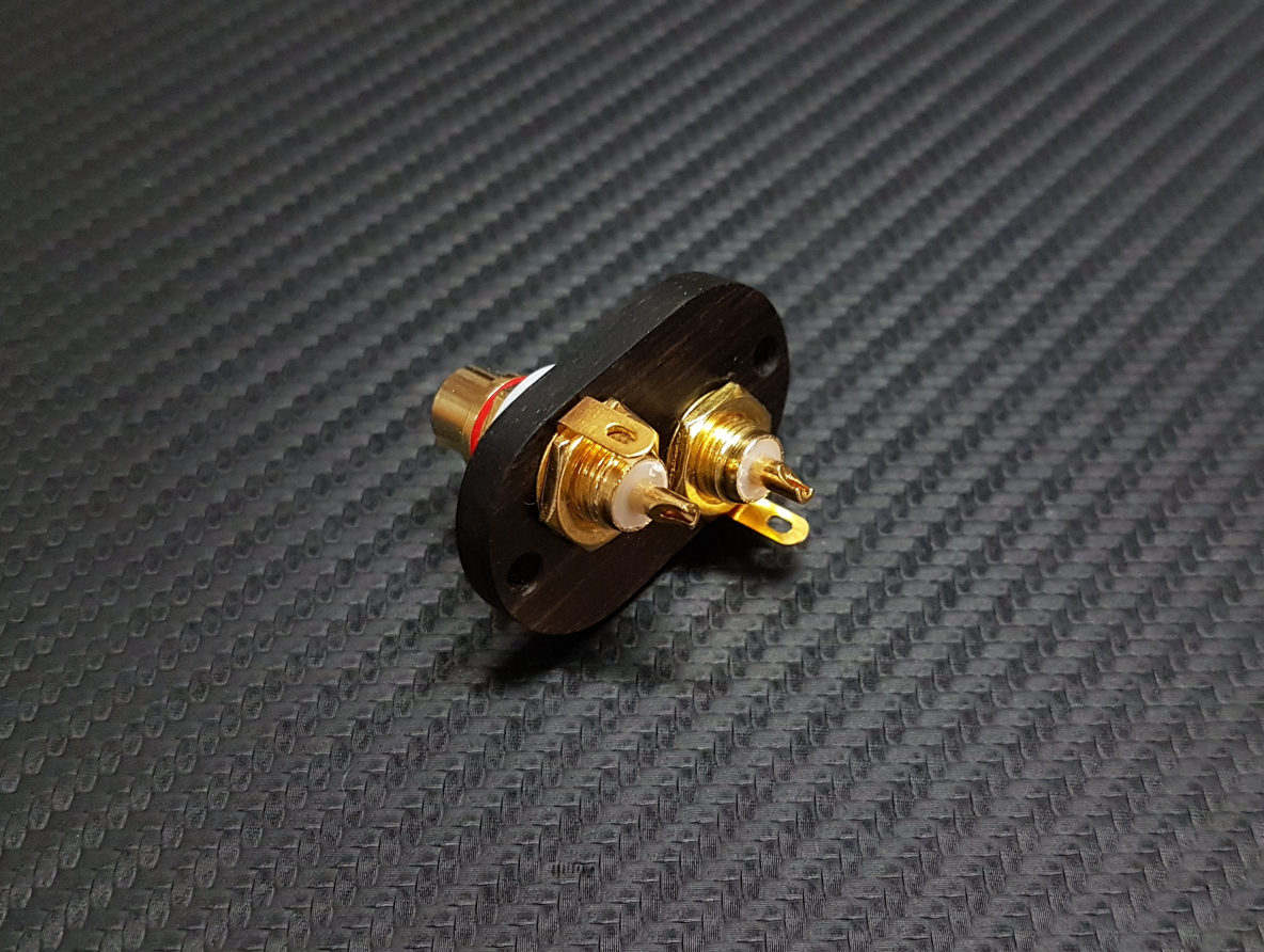 SME 3009 3012 Tonearm Upgrade Kit RCA Connector Cinch Gold Plated - Ebony Wood1