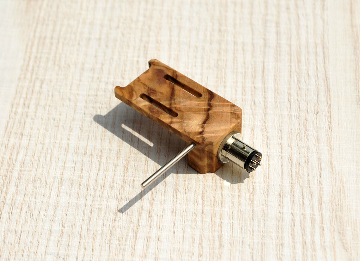 Custom-Made Headshell with SME Connector Type ITALIAN OLIVE WOOD for SME SHURE1