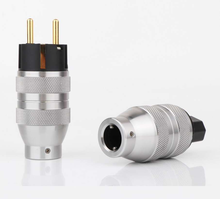 High End Reference Gold Plated Schuko Eu Power Plug Connector + IEC Female Plug1