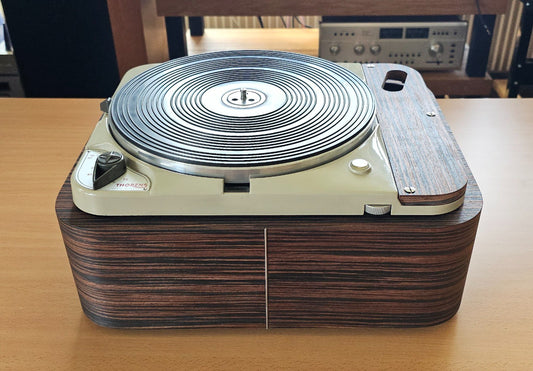 Thorens TD124 Zarge / Plinth made of High Fidelity MDF Makassar Ebony Veneer0