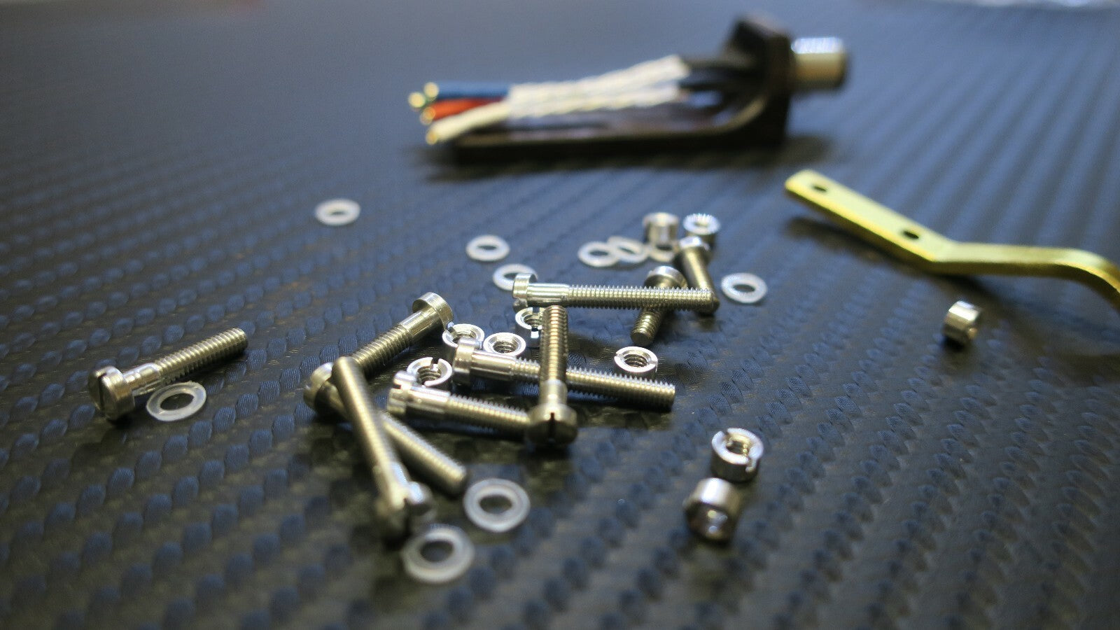 Hi-End Headshell Sme Type Made Of Ebony Wood +5N Silver Cable + Screws Set2