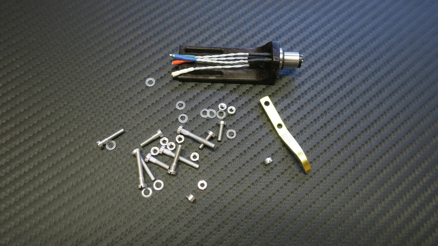 Hi-End Headshell Sme Type Made Of Ebony Wood +5N Silver Cable + Screws Set0