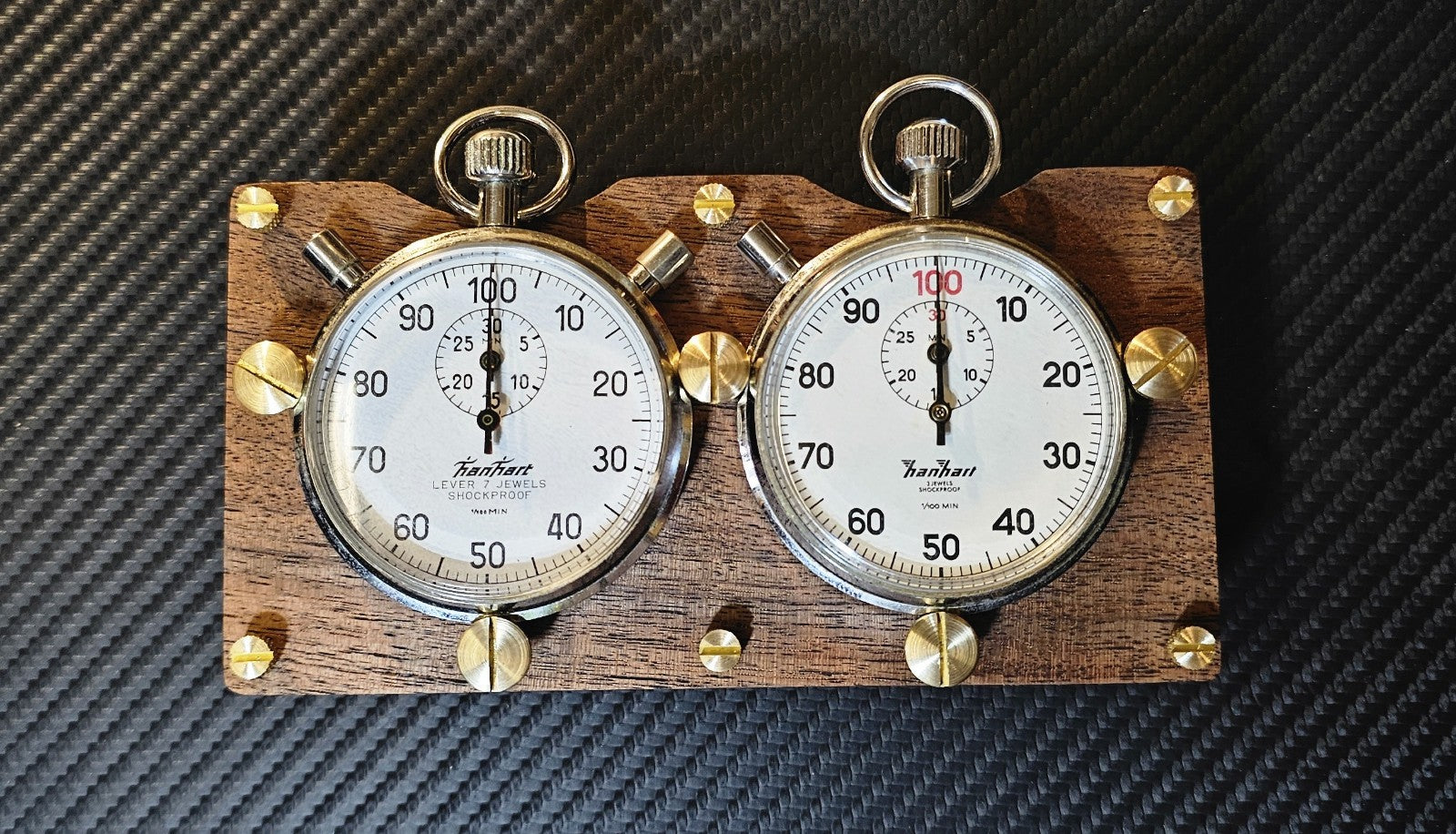 Custom-Made Walnut Wood Board Dashboard Cockpit für Hanhart Stoppuhr Rallye1