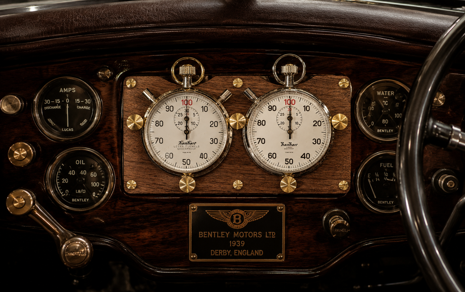 Custom-Made Mahagoni Wood Board Dashboard Cockpit für Hanhart Stoppuhr Classic0