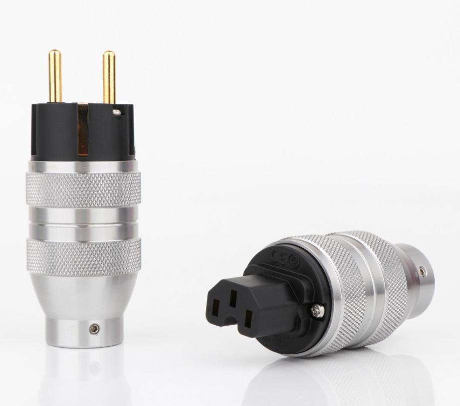 High End Reference Gold Plated Schuko Eu Power Plug Connector + IEC Female Plug2
