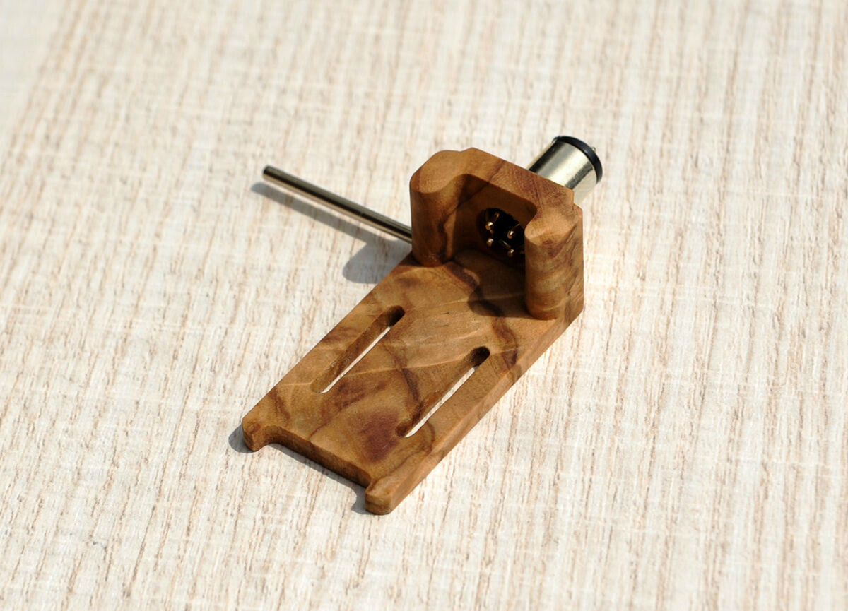 Custom-Made Headshell with SME Connector Type ITALIAN OLIVE WOOD for SME SHURE2