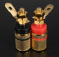 2x High End Lautsprecher Terminal Buchse 24K vergoldet Polklemme Bannanenbuchse0