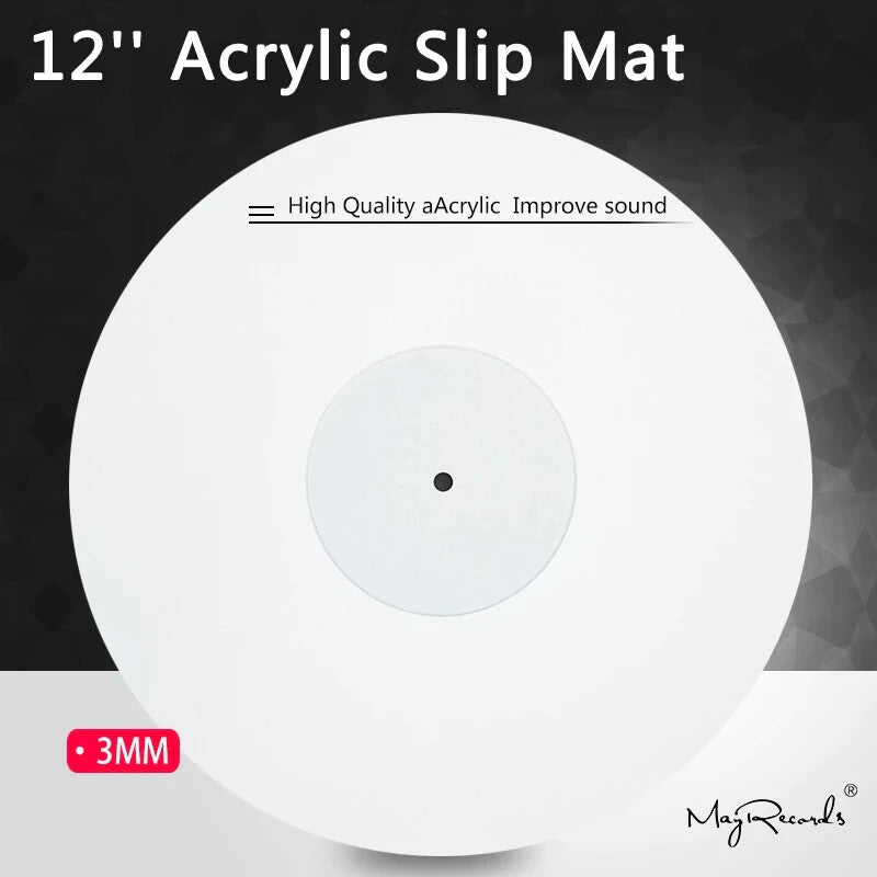 High Quality Plattentellerauflage 12'' 30.48mm Acryl 3mm Weiß Tellermatte -NEW-0