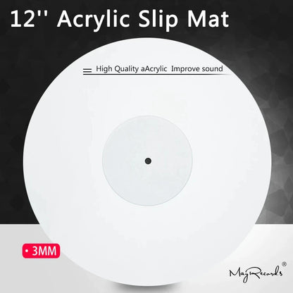 High Quality Plattentellerauflage 12'' 30.48mm Acryl 3mm Weiß Tellermatte -NEW-0