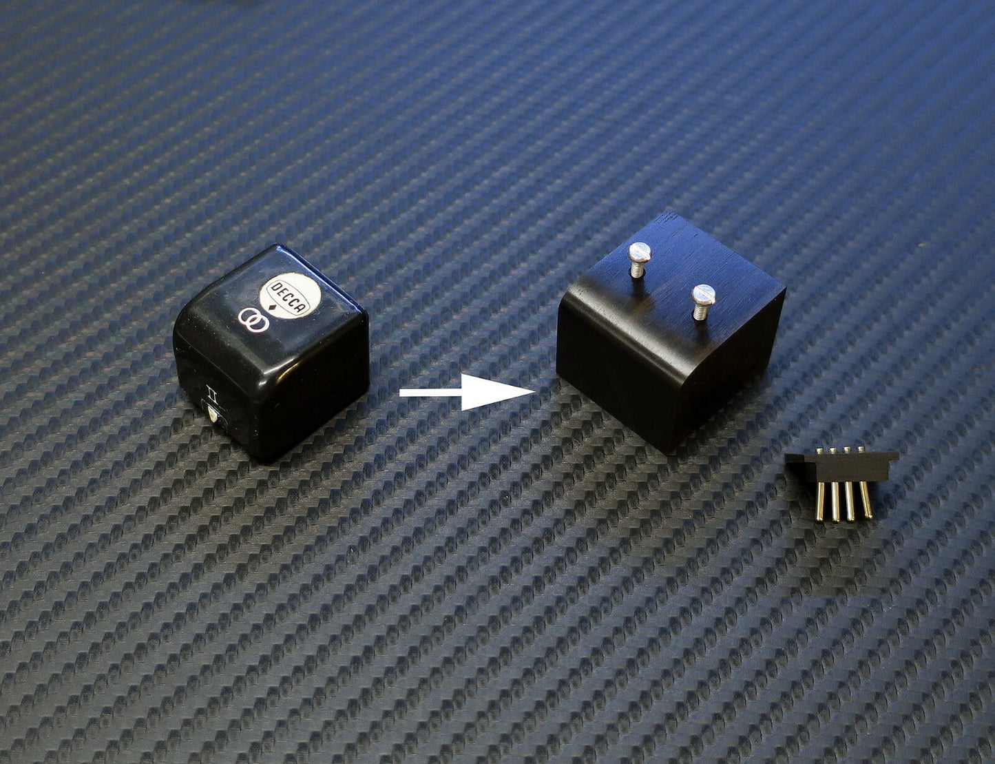 Umbausatz für DECCA FFSS MK II - Ebony Wood body + Fixing Screws + Connector0