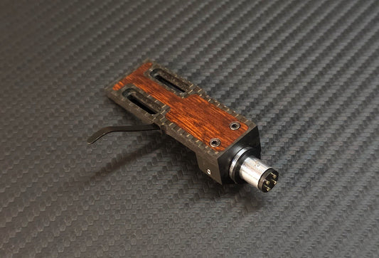 Custom-Made Hybrid Headshell made of Carbon and Snake Wood Azimuth Adjustment0
