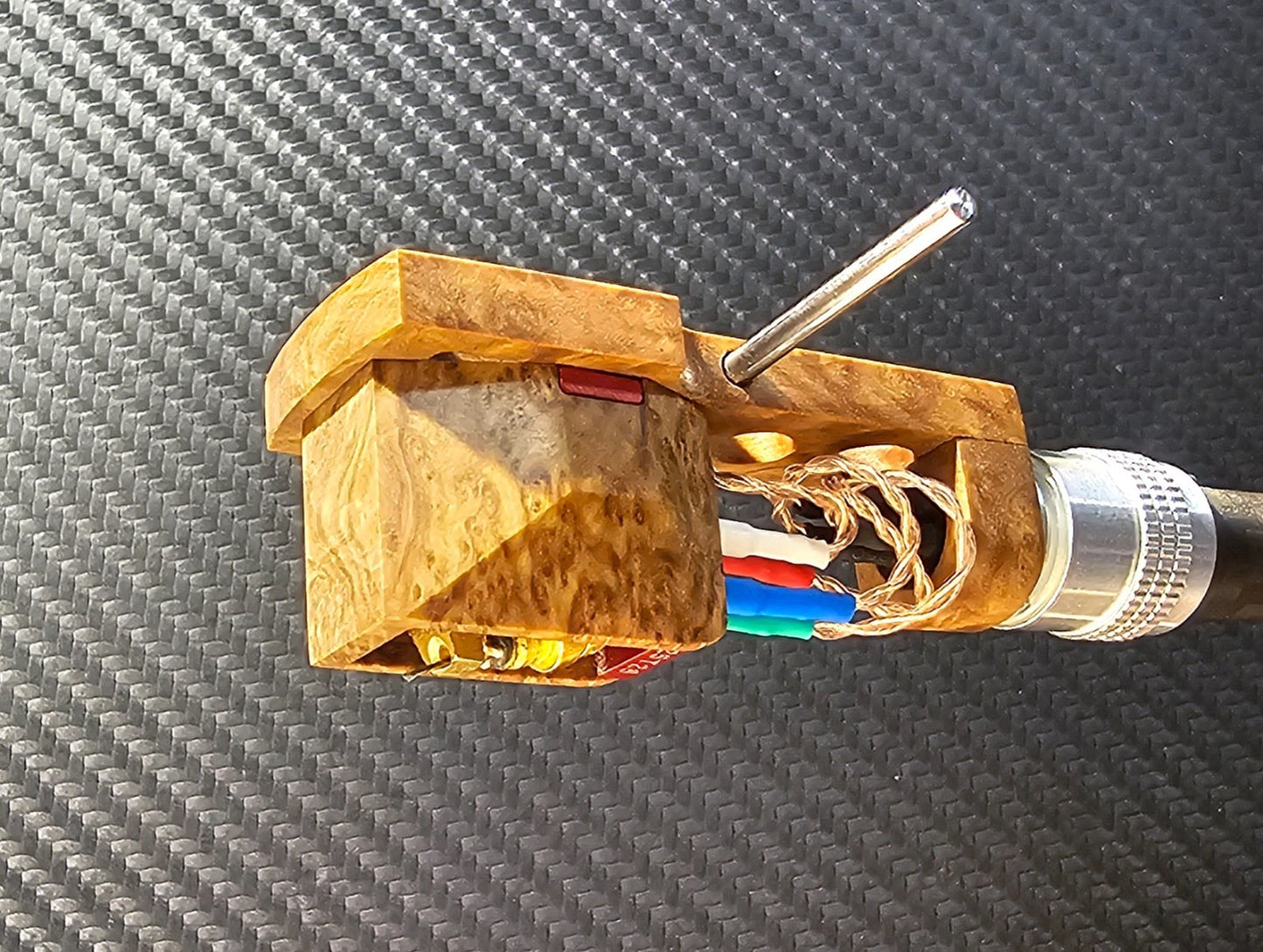 Custom-Made Wood Body + Headshell + Wires for BENZ MICRO GLIDER /  BROWN MALLEE0