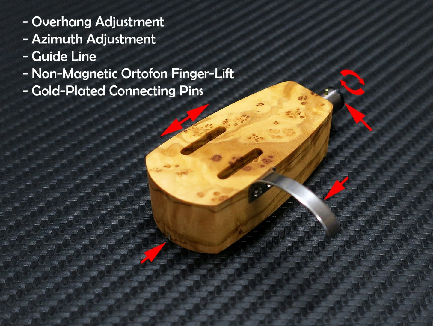 Custom-Made Headshell Opera Collection Series Overhang Azimuth Adjustment Olive0