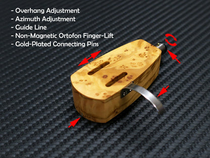 Custom-Made Headshell Opera Collection Series Overhang Azimuth Adjustment Olive0