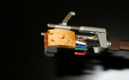 Custom-Made Wood Body for SHURE M44 Series Cartridge Curly birch1