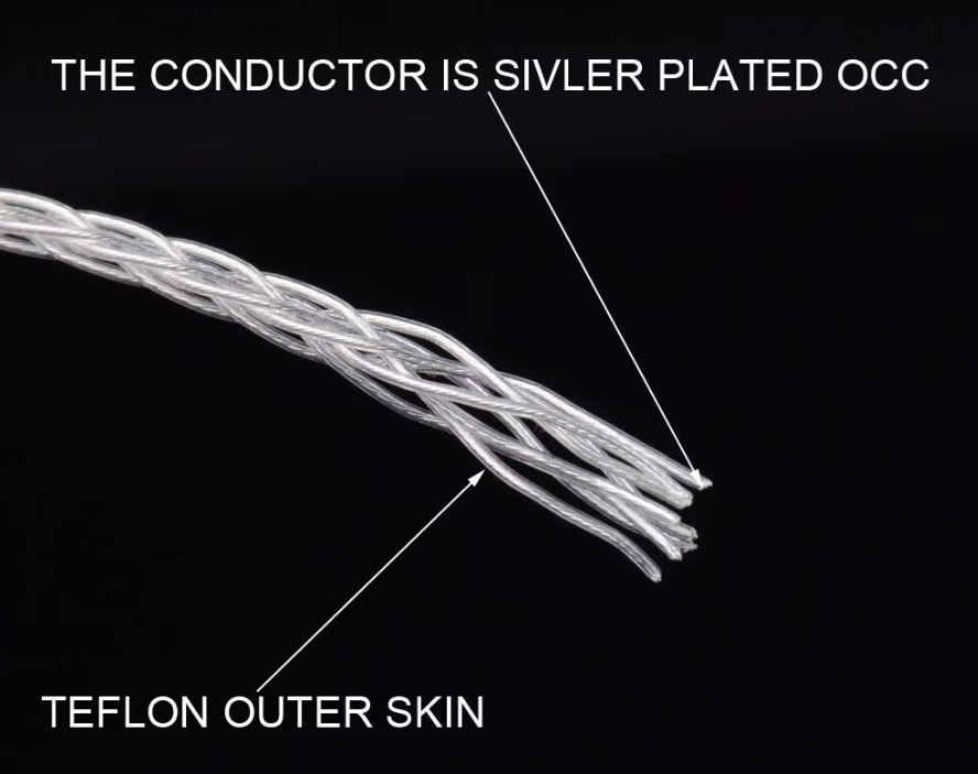 100cm Stanley-Engineering Hi-End Kopfhörer Kabel Wire PTFE OCC Silber Draht 6N1