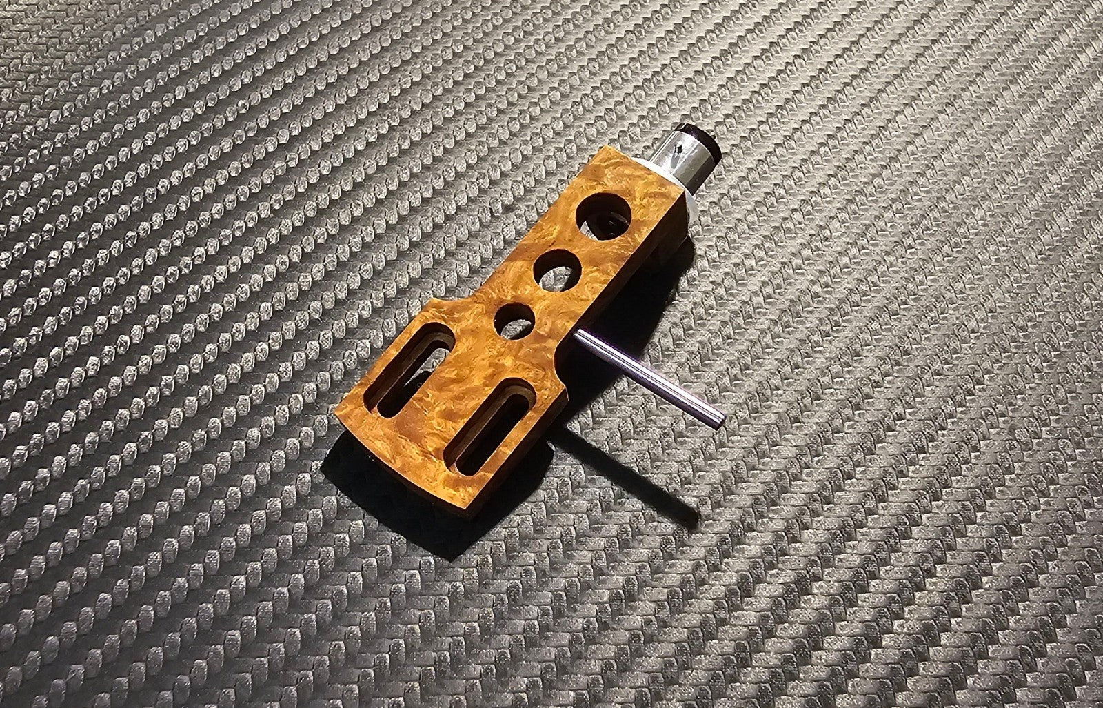 Custom-Made Headshell for TECHNICS Tonearm Exotic Brown Mallee Wood1