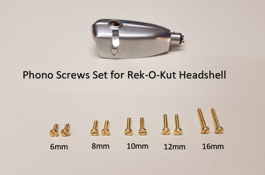 Phono Screw Set made of Brass for REK-O-KUT Headshell / non-magnetic screws0