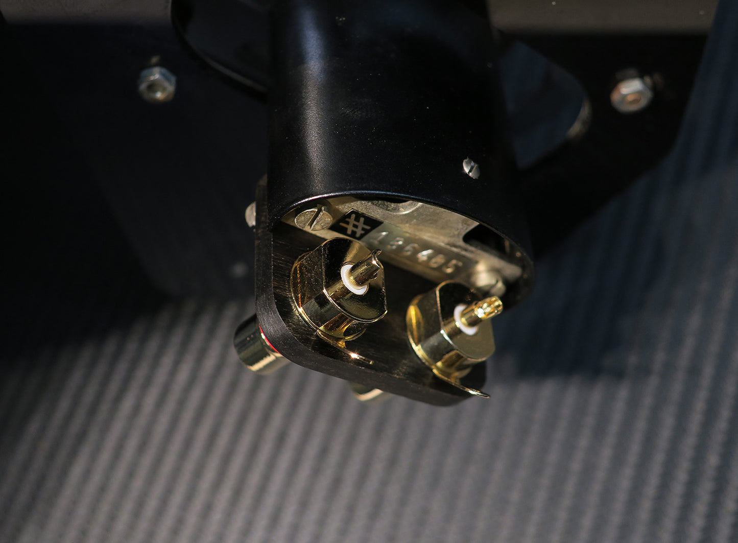 - SME 3009 3012 Tonearm Upgrade Kit RCA Connector Cinch Gold Plated Ebony Wood -2