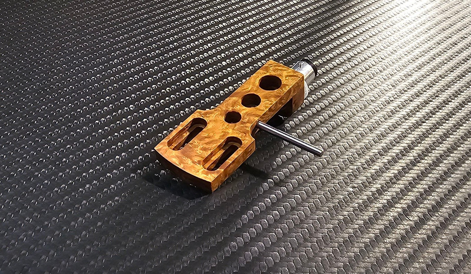 Custom-Made Headshell for TECHNICS SL-1200 SL-1300 Exotic Brown Mallee Wood0