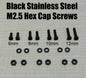 Black Phono Screw Kit M2.5 Hex Cap Stainless Steel for Cartridge Headshell 6-120