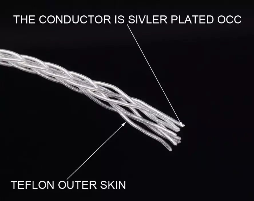 100cm Hi-End Headshell Cable PTFE OCC 6N Silver Plated Wires