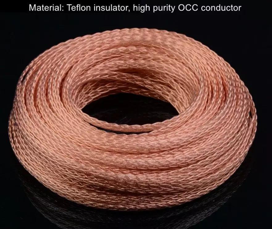 100cm Hi-End Headphone Cable Wire PTFE OCC 6N Cooper