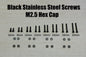 Premium Phono Screws Set / Stainless Steel BLACK - M2.5 Length 6-20mm for Headshell / Phono Cartridge