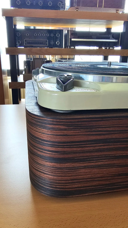 Custom-Made Plinth for Thorens TD124 made of High Fidelity MDF & Makassar Ebony Veneer