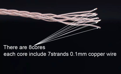 100cm Hi-End Headphone Cable Wire PTFE OCC 6N Cooper