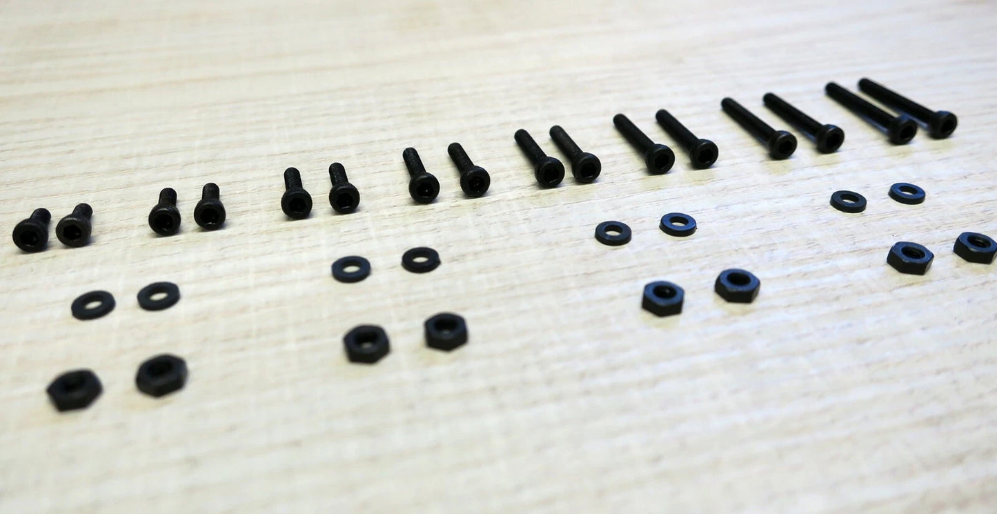 Premium Phono Screws Set / Stainless Steel BLACK - M2.5 Length 6-20mm for Headshell / Phono Cartridge