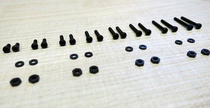 Premium Phono Screws Set / Stainless Steel BLACK - M2.5 Length 6-20mm for Headshell / Phono Cartridge