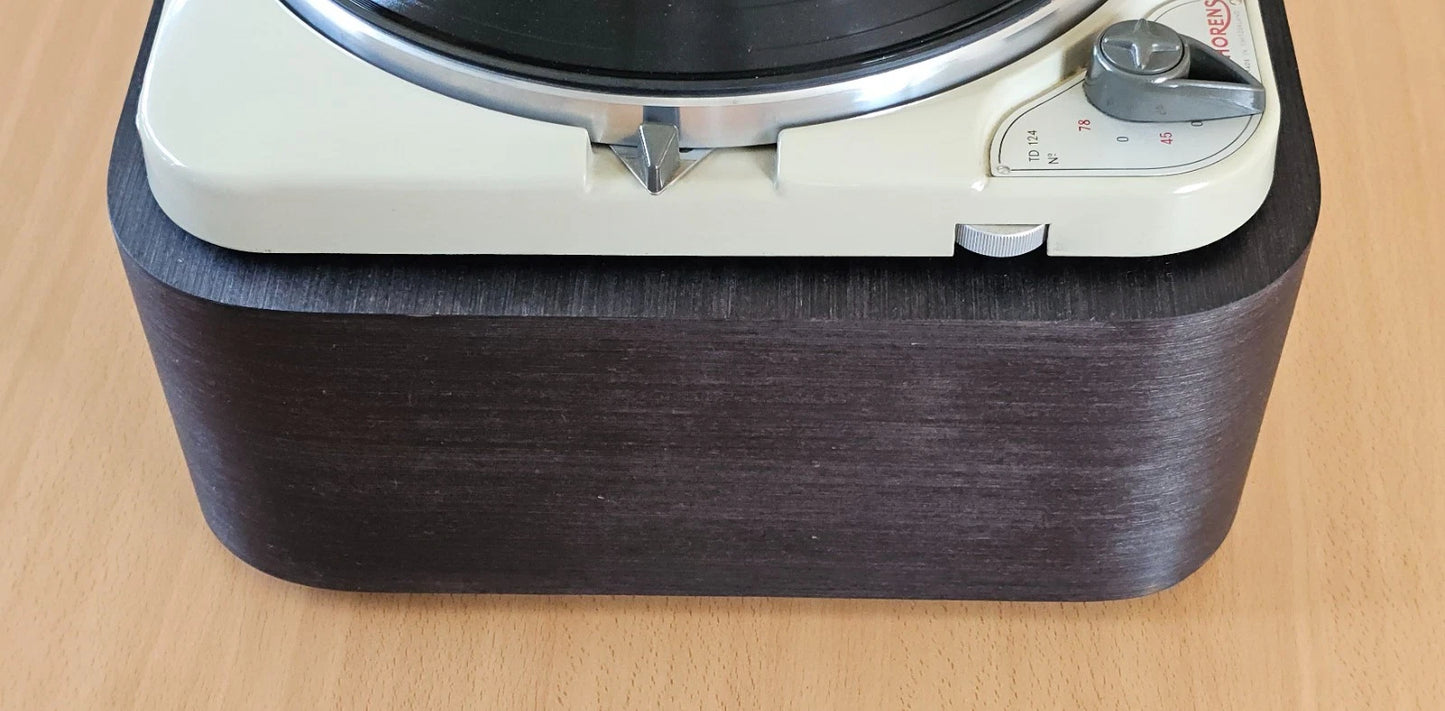 Custom-Made Plinth for Thorens TD124 made of High Fidelity MDF & Black Oak Veneer