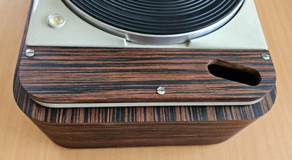 Custom-Made Plinth for Thorens TD124 made of High Fidelity MDF & Makassar Ebony Veneer