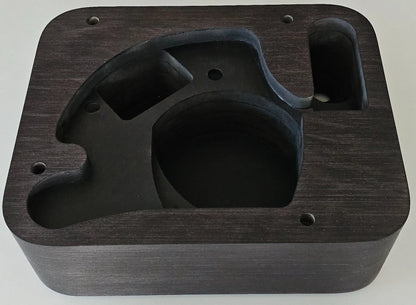 Custom-Made Plinth for Thorens TD124 made of High Fidelity MDF & Black Oak Veneer