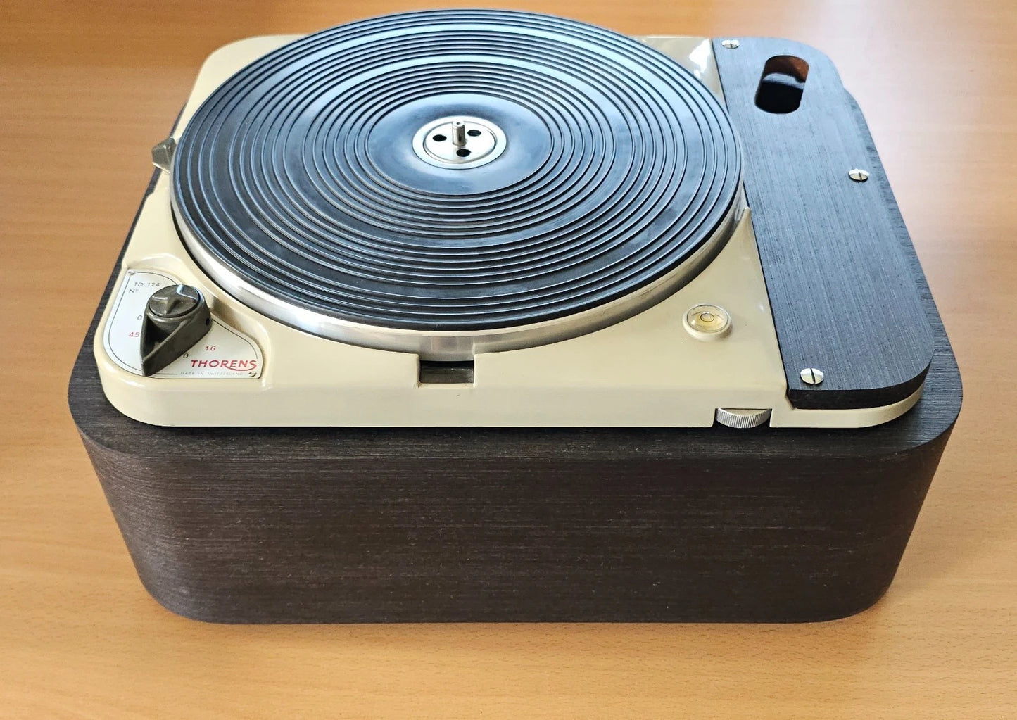 Custom-Made Plinth for Thorens TD124 made of High Fidelity MDF & Black Oak Veneer
